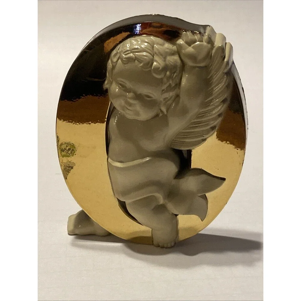 Vintage Christmas NOEL Letters w Cherubs Angels Wall Shelf Burwood Prod Holiday